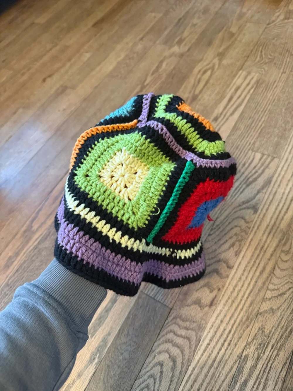 Granny Square Crochet Bucket Hat